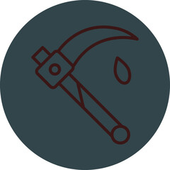 Scythe Grey Red Line Circle Icon Line Circle Icon