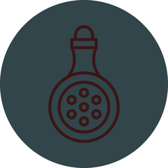 Potion Grey Red Line Circle Icon Line Circle Icon