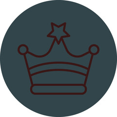 Crown Grey Red Line Circle Icon Line Circle Icon