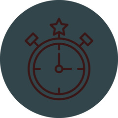 Timer Grey Red Line Circle Icon Line Circle Icon