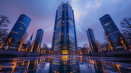 Obraz premium skyscrapers at night