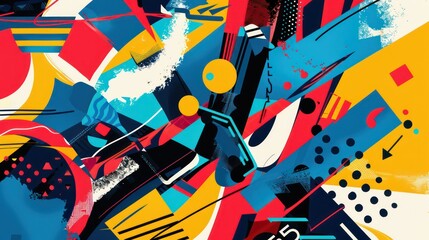 wallpaper colorful design illustrated with bold pop graphics, very artistic and iconic