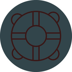 Lifebouy Grey Red Line Circle Icon Line Circle Icon