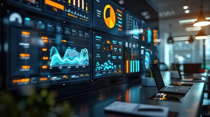 interior marketing office, very modern workspace and high-tech advanced 