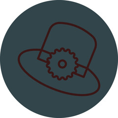 Pamela hat Grey Red Line Circle Icon Line Circle Icon