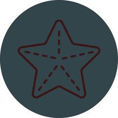 Starfish Grey Red Line Circle Icon Line Circle Icon