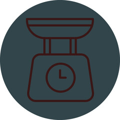 Weight Scale Grey Red Line Circle Icon Line Circle Icon