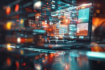 Obraz premium A computer screen shows a shopping cart