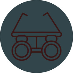 Testing Glasses Grey Red Line Circle Icon Line Circle Icon