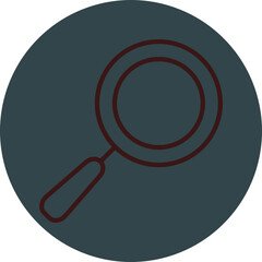 Magnifying Glass Grey Red Line Circle Icon Line Circle Icon