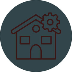 Home Grey Red Line Circle Icon Line Circle Icon