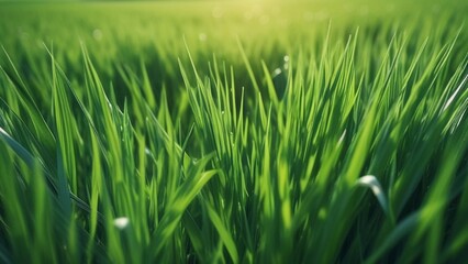 Obraz premium green grass in close-up. Background