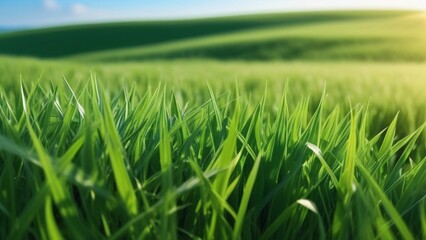 Obraz premium green grass in close-up. Background