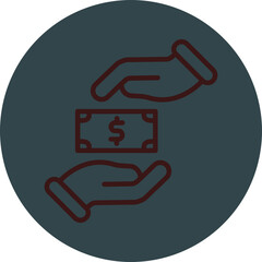 Bribe Grey Red Line Circle Icon Line Circle Icon