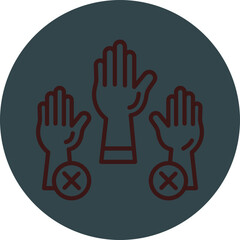 Absenteeism Grey Red Line Circle Icon Line Circle Icon