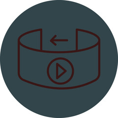 Panaroma Grey Red Line Circle Icon Line Circle Icon