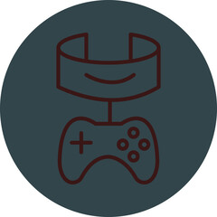 Vr Gaming Grey Red Line Circle Icon Line Circle Icon