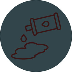 Oil Spill Grey Red Line Circle Icon Line Circle Icon