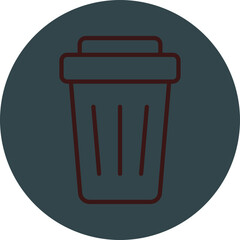 Trash Grey Red Line Circle Icon Line Circle Icon