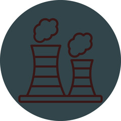 Pollution Grey Red Line Circle Icon Line Circle Icon