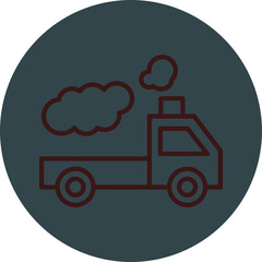 Truck Grey Red Line Circle Icon Line Circle Icon