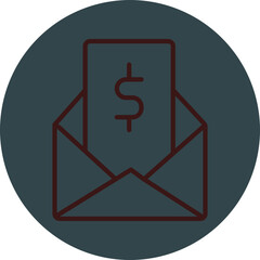 Email Funds Grey Red Line Circle Icon Line Circle Icon
