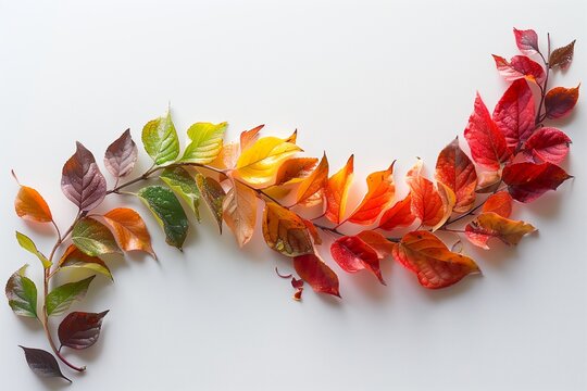 Beautiful isolated leaves on a white background