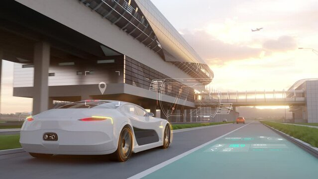 Future technology and modern style cities and self-driving cars