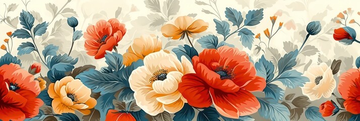 flower illustration banner with a vintage look
