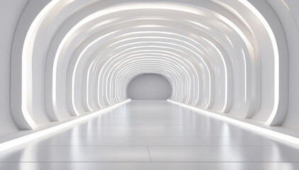 Obraz premium White background 3D room light abstract space techno concept