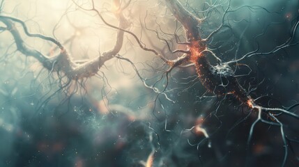 neurons artistic illustration wallpaper, nice depth and colors
