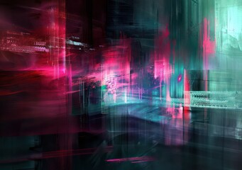 abstract digital art wallpaper with wavy and smoky graphic elements, spectral hues and tones within a dark theme