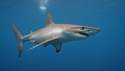 A Hammerhead Shark Swimming Gracefully In Open Wat Upscaled 5