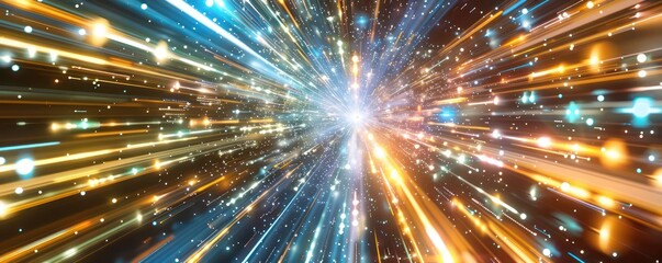 Fototapeta premium digital binary encrypted code matrix moving fast at the speed of light 