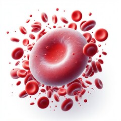 Erythrocytes blood cell wave Human blood globulins isolated on a white background