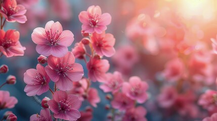 Blooming Pink Flowers in Bunch