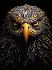 Obraz premium a graphics the piercing gaze of an eagle, with detailed illustrations of its eyes