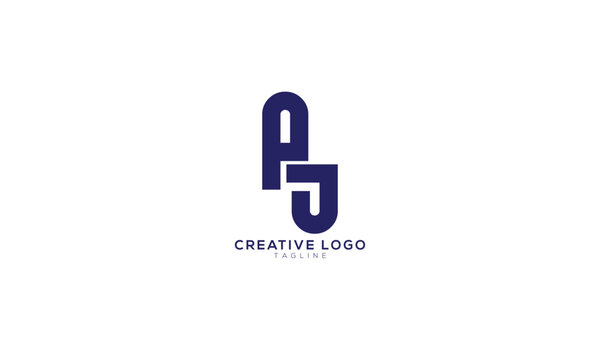 AJ JA Abstract initial monogram letter alphabet logo design