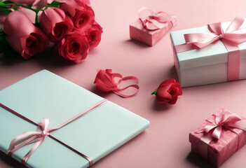 'gift text copy box mothers envelope 3D illustration flower background space rendering rose Happy day decoration Mother Mom 3d Happy Present Card Background Gift Concept Box Invitation Envelope Woman'