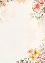 Beautifully designed watercolor floral patterns on paper texture, ideal for artistic stationery or backgrounds