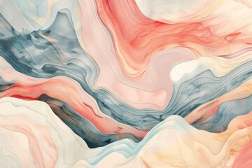 The image suggests a serene landscape of soft, flowing waves in soothing earth tone colors, representing calm and natural beauty