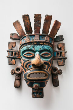 Aztec mask on a white background