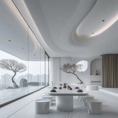 minimalist villa with modern and clean architecture
