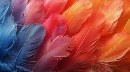 Multicolored Feathers Bunched Together