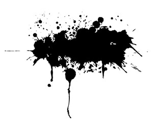 Abstract black blot object. hand drawing. Not AI. Vector illustration