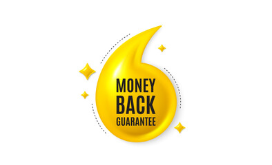 Obraz premium Offer 3d quotation banner. Money back guarantee tag. Promo offer sign. Advertising promotion symbol. Money back guarantee quote message. Yellow quotation comma banner. Vector