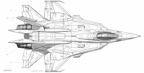 coloring page for kids, F19 fighter jet in the style of futuristic military aircraft design, cartoonish and minimalistic with clean lines, thick line art, no shading, white background