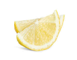 Pieces of fresh lemon isolated on white