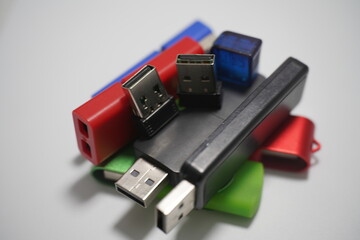 
pendrive of different sizes and colors