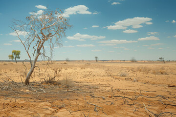 Obraz premium A visual testament to climate change capturing the essence of drought heat and environmental decay 
